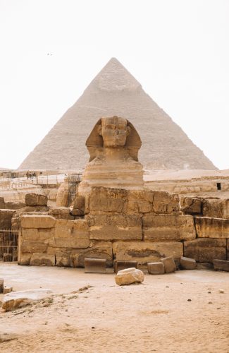 Sphinx in front of the Pyranmids